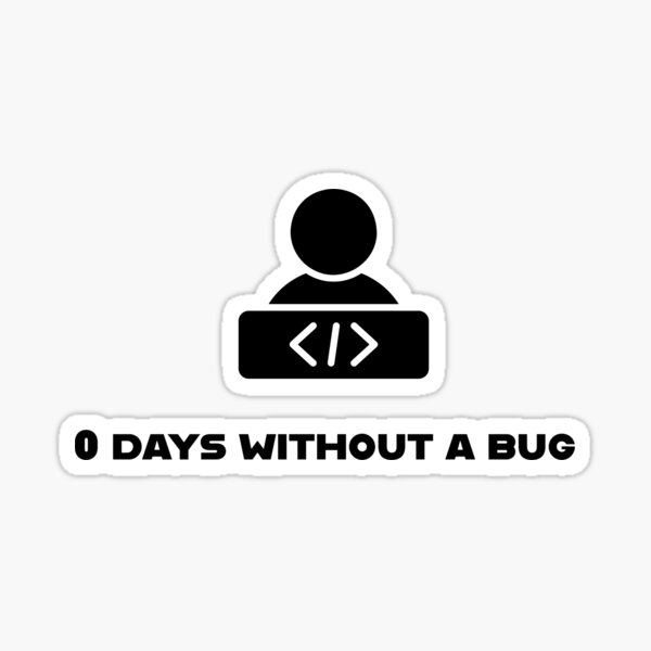 Vista previa del artículo con la obra «Días cero sin un error de codificación», diseñado y vendido por hawk-xor.