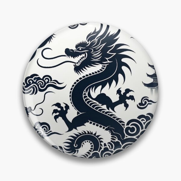 Item preview, Intricate Black & White Chinese Dragon Pattern designed and sold by Jcat7.