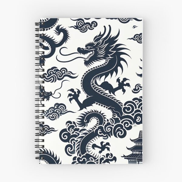 Item preview, Intricate Black & White Chinese Dragon Pattern designed and sold by Jcat7.