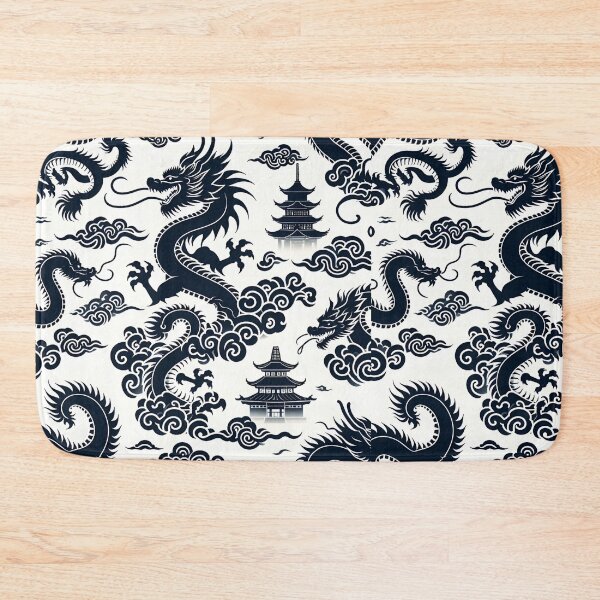 Item preview, Intricate Black & White Chinese Dragon Pattern designed and sold by Jcat7.