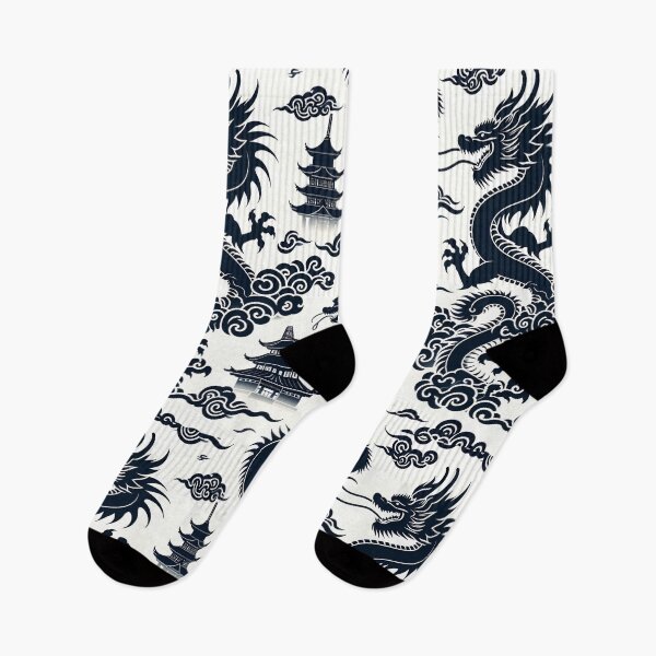 Item preview, Intricate Black & White Chinese Dragon Pattern designed and sold by Jcat7.