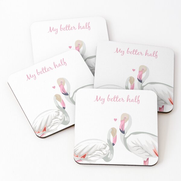 Item preview,  Loving couple of exotic pink flamingo birds forming heart shape and kisses.  designed and sold by MatyKotiv.