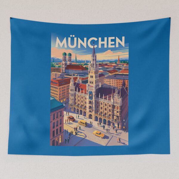 Item preview, Munich Germany Illustration Travel Art Vintage designed and sold by KrisSidDesigns.