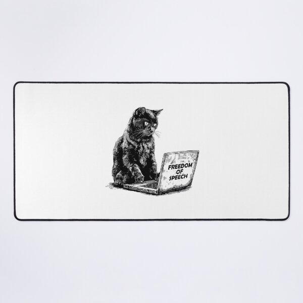 Item preview, Banksy Freedom of Speech - Cat on Laptop designed and sold by hamishby.