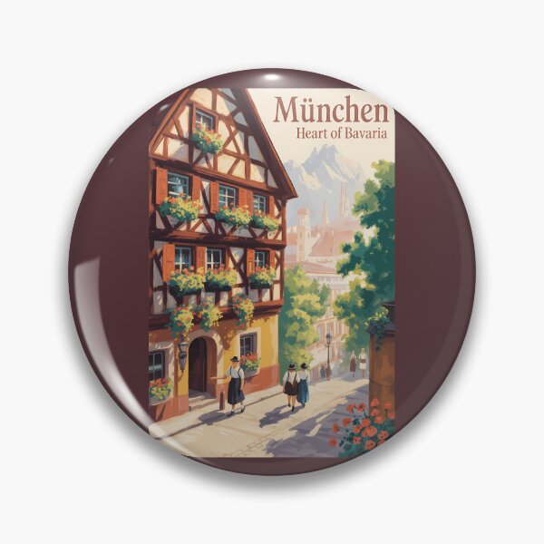 Item preview, Munich Germany Bavaria Illustration Travel Art Vintage designed and sold by KrisSidDesigns.
