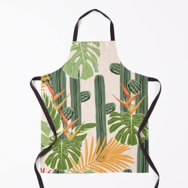 Item preview, Seamless pattern vector summer cactus on desert mix with beautiful blooming heliconia flower and palm leaves. designed and sold by MatyKotiv.