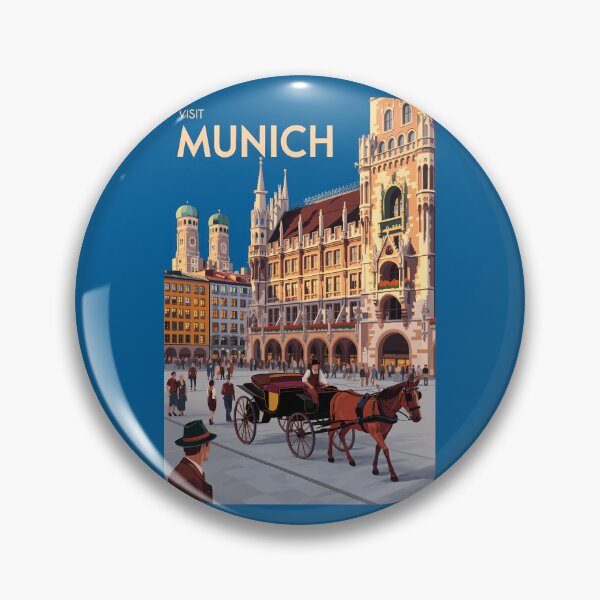 Item preview, Munich Germany Marienplatz Travel Art Vintage designed and sold by KrisSidDesigns.