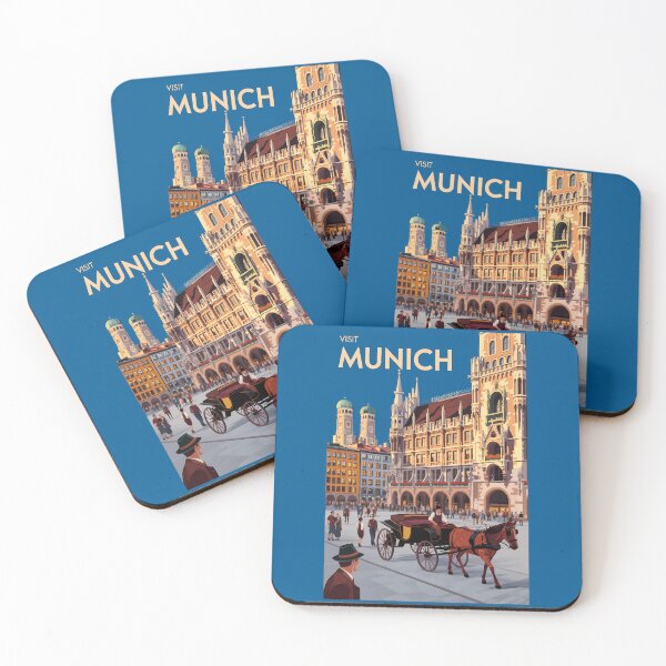 Item preview, Munich Germany Marienplatz Travel Art Vintage designed and sold by KrisSidDesigns.