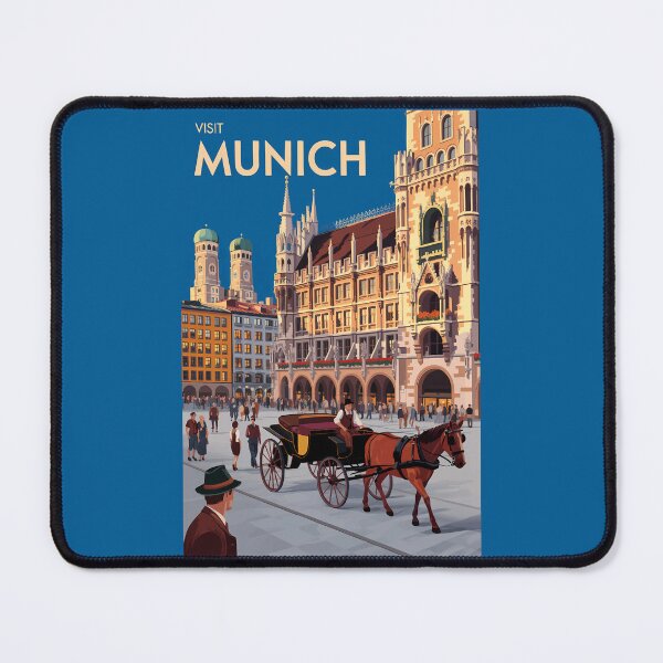 Item preview, Munich Germany Marienplatz Travel Art Vintage designed and sold by KrisSidDesigns.