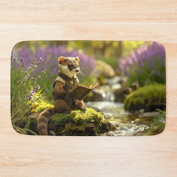 Item preview, Dark Academia Weasel Reading a Book | Cottagecore, Storybook Art designed and sold by Englandbear.