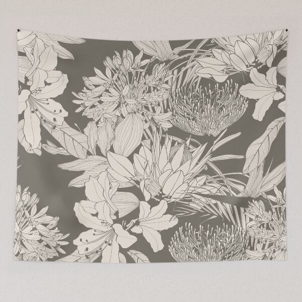 Item preview, Seamless botanical floral pattern with umbrellas agapanthus and exotic flowers.  designed and sold by MatyKotiv.