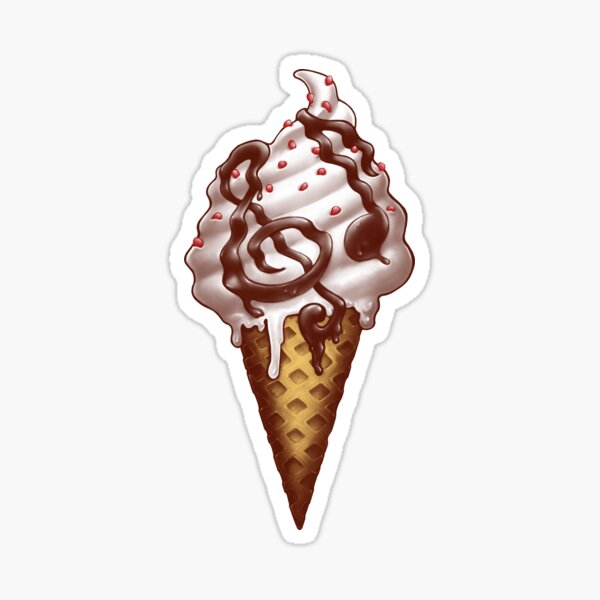 Ice Cream Music Note Sticker