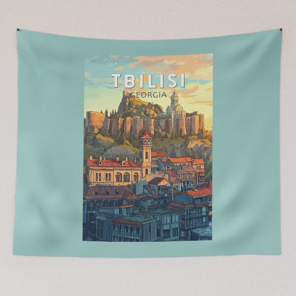 Item preview, Tbilisi Georgia Illustration Travel Art Vintage designed and sold by KrisSidDesigns.