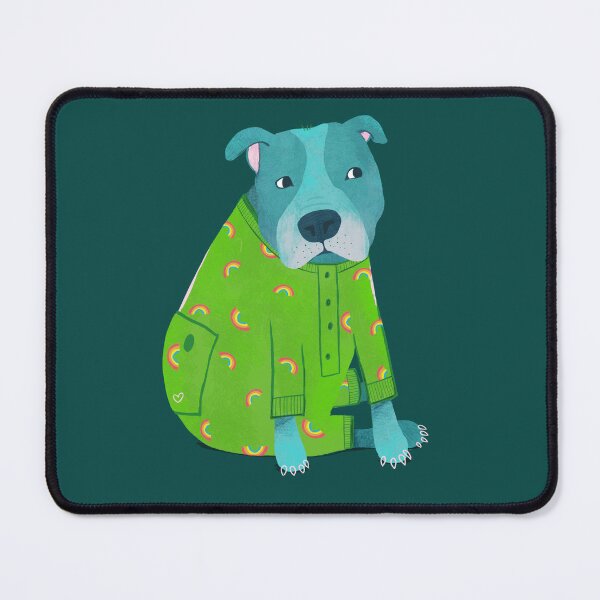 Item preview, Pitbull in Pajamas Whimsical Illustration designed and sold by Kathy Osborne Studio.