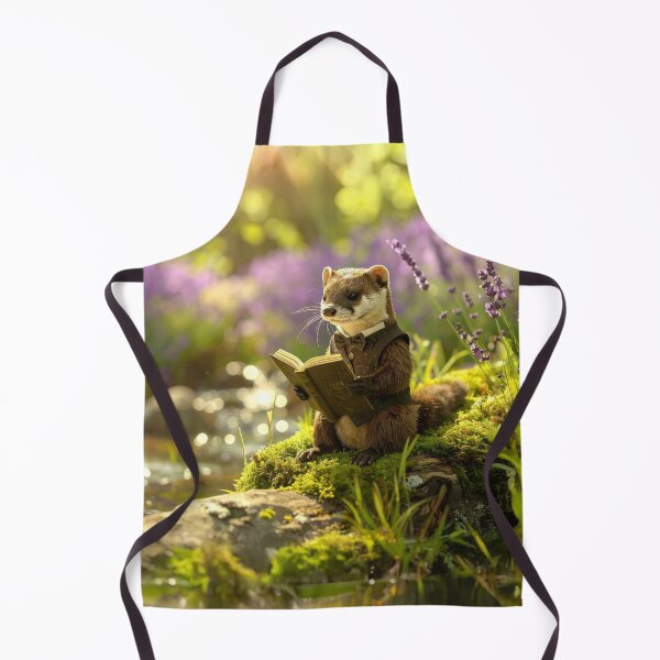 Item preview, Dark Academia Stoat Reading a Book | Cottagecore, Whimsical Art designed and sold by Englandbear.