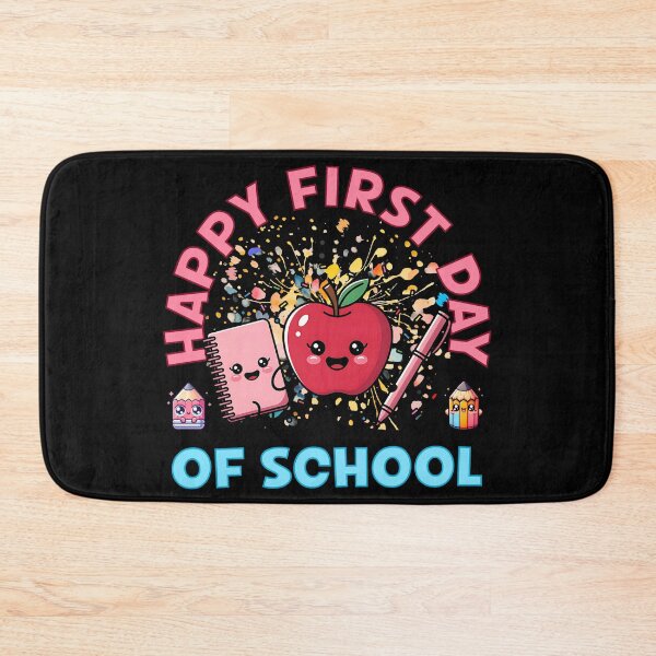 Item preview, Happy First Day of School – Kawaii Notebook and Apple Design designed and sold by Fragy72.