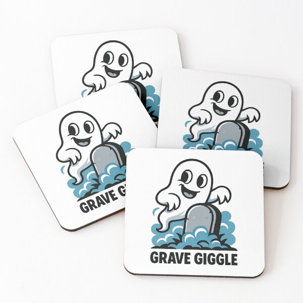 Item preview, Grave Giggle – Cute Halloween Ghost Rising from Grave designed and sold by Taans-Creation.