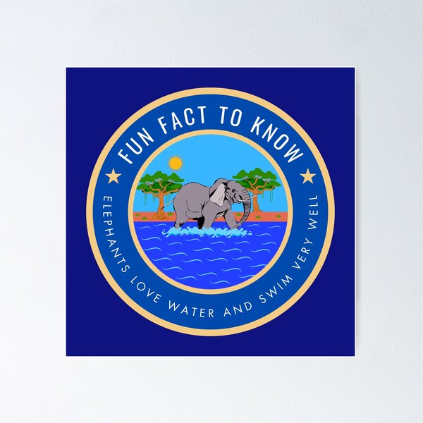 Item preview, Fun fact to know Elephants love water and swim very well designed and sold by fev-rocks.