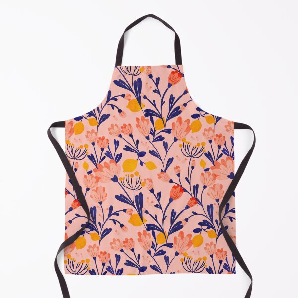 Item preview, Whimsical Wildflowers and Lemons in Blush Pastel Pink designed and sold by bataljart.