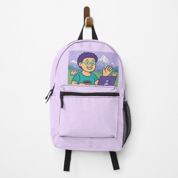 Item preview, Curly scientists with purple hair working at the laptop designed and sold by gre47.