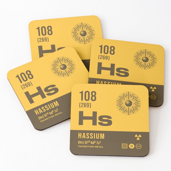 Item preview, 108 Hassium Periodic Table Element Dark designed and sold by VoodooCircus.