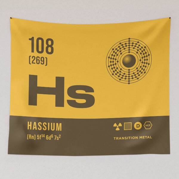 Item preview, 108 Hassium Periodic Table Element Dark designed and sold by VoodooCircus.