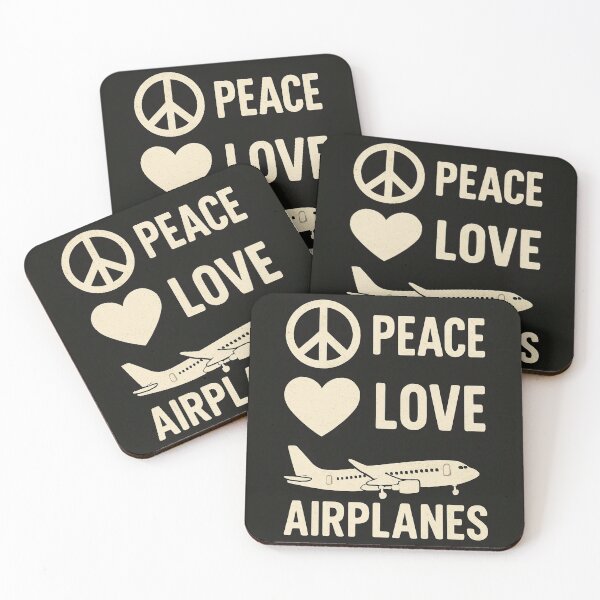 Item preview, peace love airplanes gift for aviation enthusiasts designed and sold by PilotandPlane.