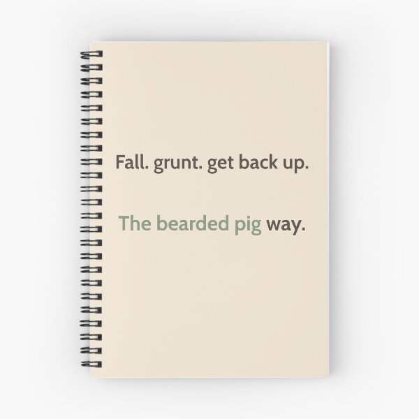 Item preview, Fall. Grunt. Get Back Up – Bearded Pig Quote Design | Kindwaves Rare Land Series designed and sold by KWkindwaves.