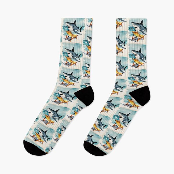 Item preview, Shark sea beach animal watercolor aesthetic horror cool  designed and sold by anrecat.