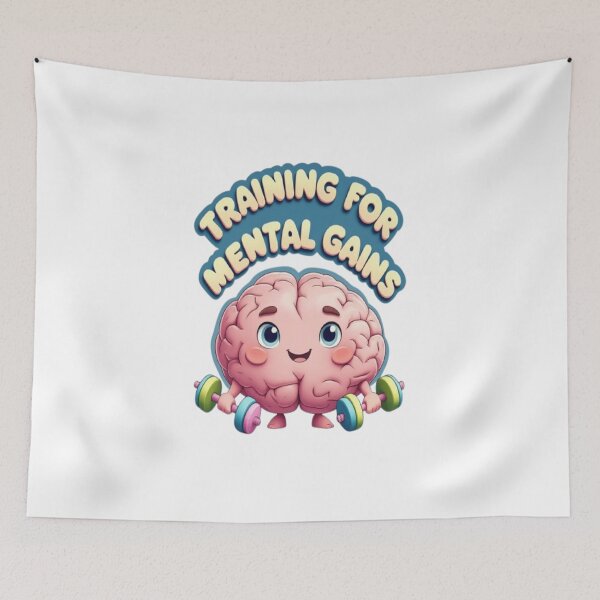 Item preview, Training for Mental Gains – Cute Brain Workout Design designed and sold by DevasLane.
