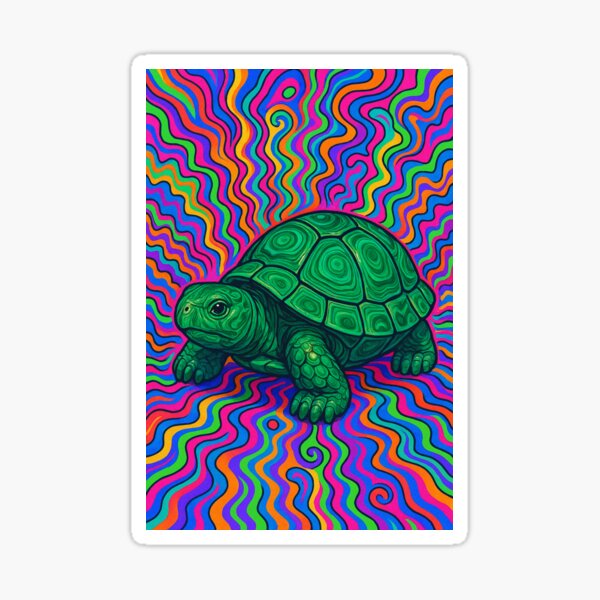 Item preview, Psychedelic Turtle – Trippy Sticker designed and sold by Bayou Bill.