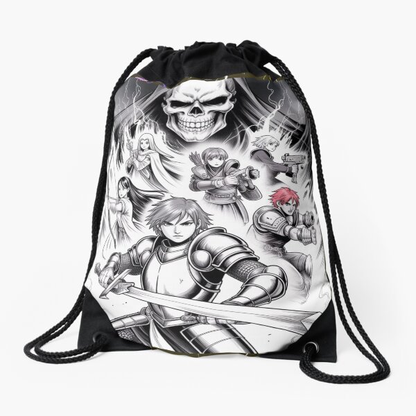 Item preview, Epic Fantasy Manga Warriors Poster – Black and White Japanese Comic Art designed and sold by TechinLa.