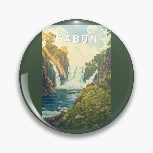 Item preview, Gabon Illustration Travel Art Vintage designed and sold by KrisSidDesigns.