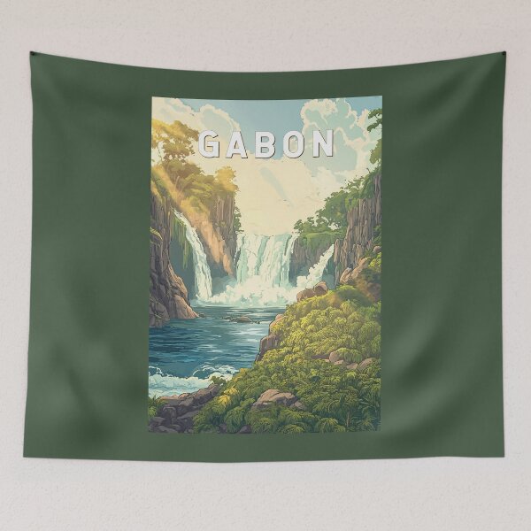 Item preview, Gabon Illustration Travel Art Vintage designed and sold by KrisSidDesigns.