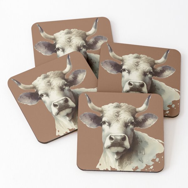 Item preview, Gentle Gaze: Watercolor Cow Portrait designed and sold by mustardseed-410.