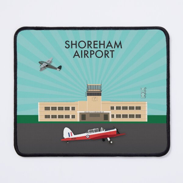 Item preview, Shoreham Airport Art Print – De Havilland Chipmunk & Rapide | Art Deco Aviation Illustration designed and sold by Vicky Anne Vaughan.