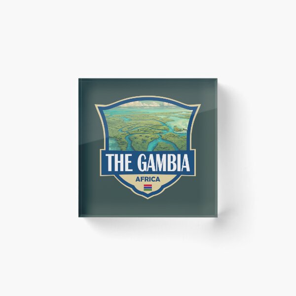 Item preview, The Gambia Illustration Retro Badge designed and sold by KrisSidDesigns.