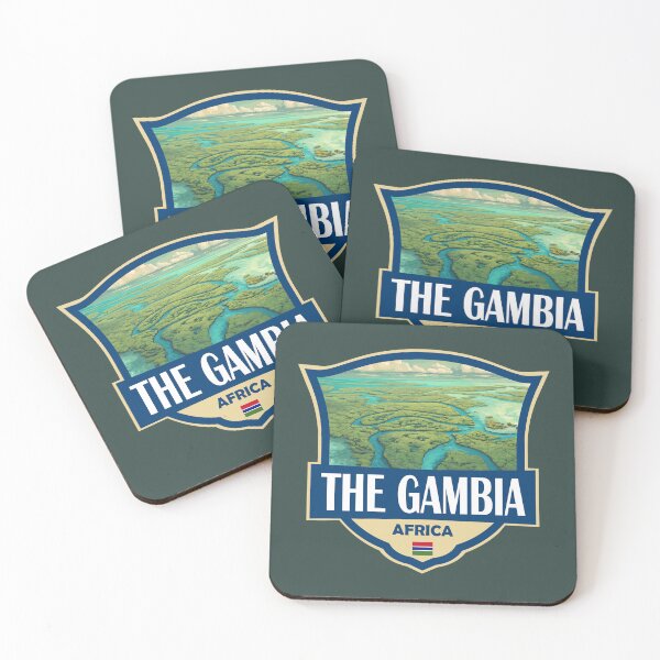 Item preview, The Gambia Illustration Retro Badge designed and sold by KrisSidDesigns.