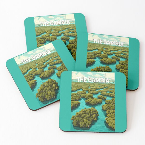 Item preview, The Gambia Illustration Travel Art Vintage designed and sold by KrisSidDesigns.