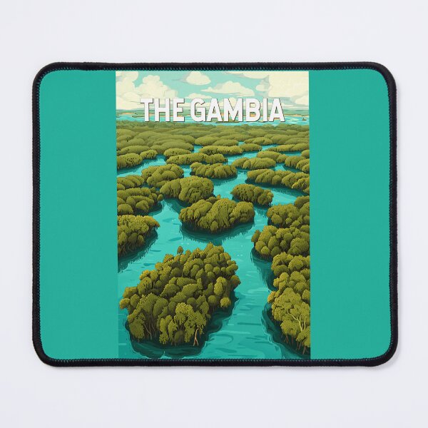 Item preview, The Gambia Illustration Travel Art Vintage designed and sold by KrisSidDesigns.