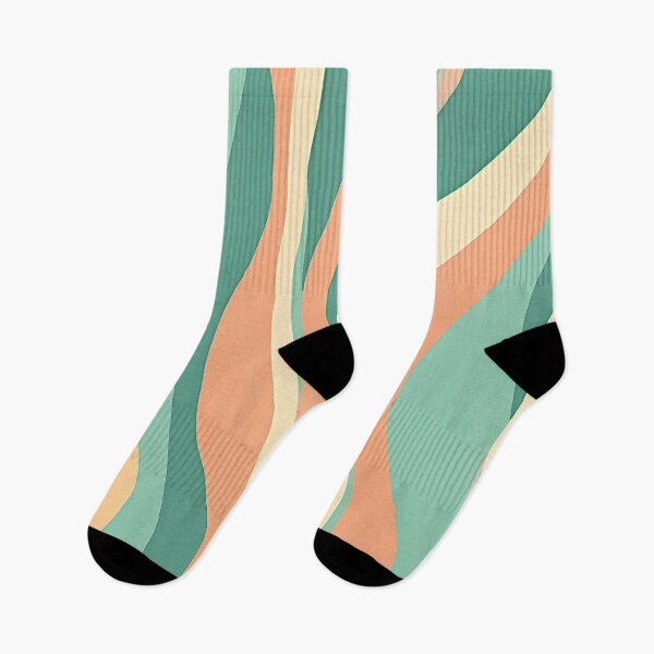 Item preview, Retro Wavy Stripe Pattern – Mid Century Modern,  Boho Abstract Orange Green designed and sold by Prints and Lifestyle.