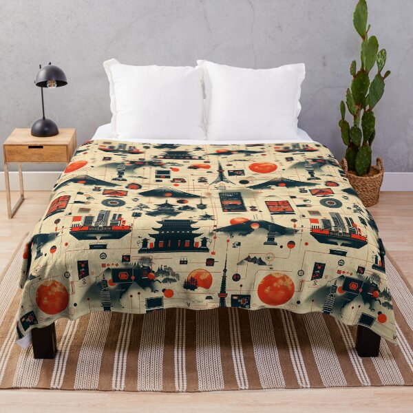 Item preview, Futuristic Japanese City and Tech Network Pattern designed and sold by KaitoJapanDesign.