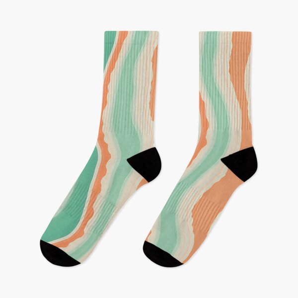 Item preview, Retro Wavy Stripe Pattern – Mid Century Modern,  Boho Abstract Orange Green designed and sold by Prints and Lifestyle.