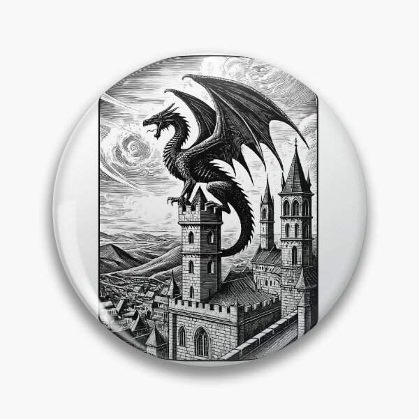 Item preview, Dragon Vintage Retro Dark Art Medieval designed and sold by Kimberley King Art  King Art.