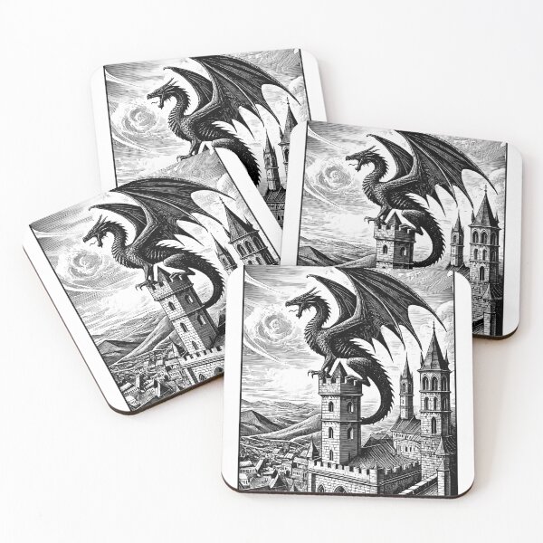 Item preview, Dragon Vintage Retro Dark Art Medieval designed and sold by Kimberley King Art  King Art.
