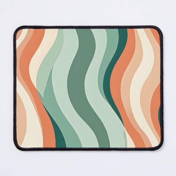 Item preview, Vertical Fluid Liquid Swirl Wavy Pattern Orange Green designed and sold by Prints and Lifestyle.