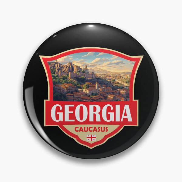Item preview, Georgia Country Illustration Retro Badge designed and sold by KrisSidDesigns.