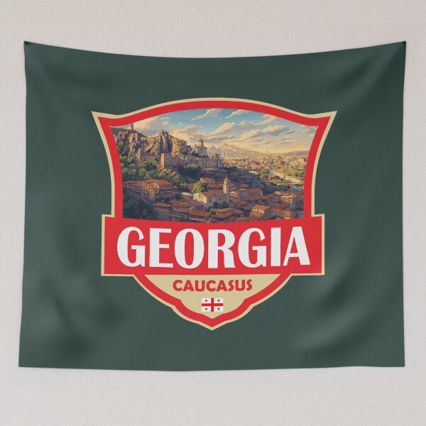Item preview, Georgia Country Illustration Retro Badge designed and sold by KrisSidDesigns.