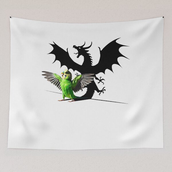 Item preview, Funny Screaming Green Budgerigar Parakeet Parrot Dragon Lover Meme designed and sold by Kimberley King Art  King Art.