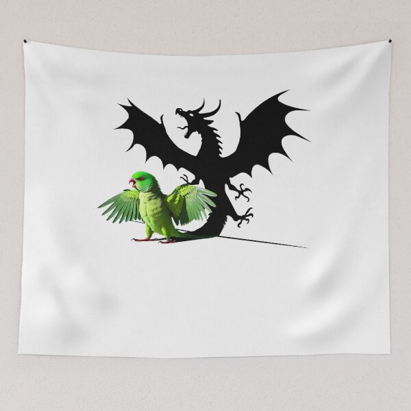 Item preview, Funny Screaming Green Ringneck Parakeet Parrot Dragon Lover Meme designed and sold by Kimberley King Art  King Art.